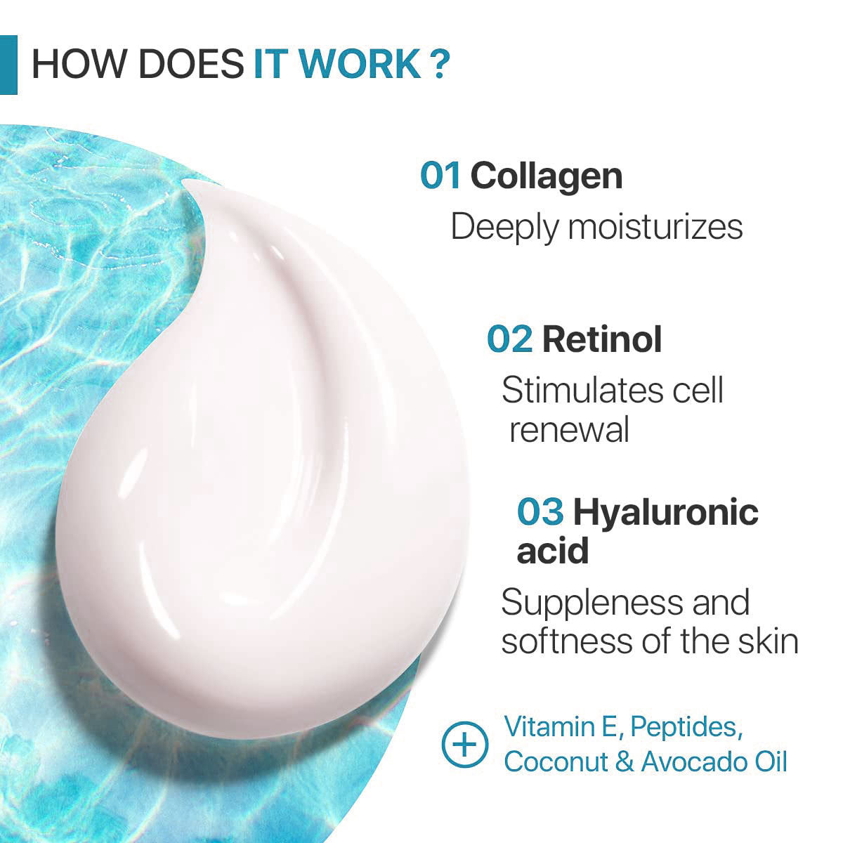 Collagen & Retinol Moisturizer Face Cream with 5% hyaluronic acid