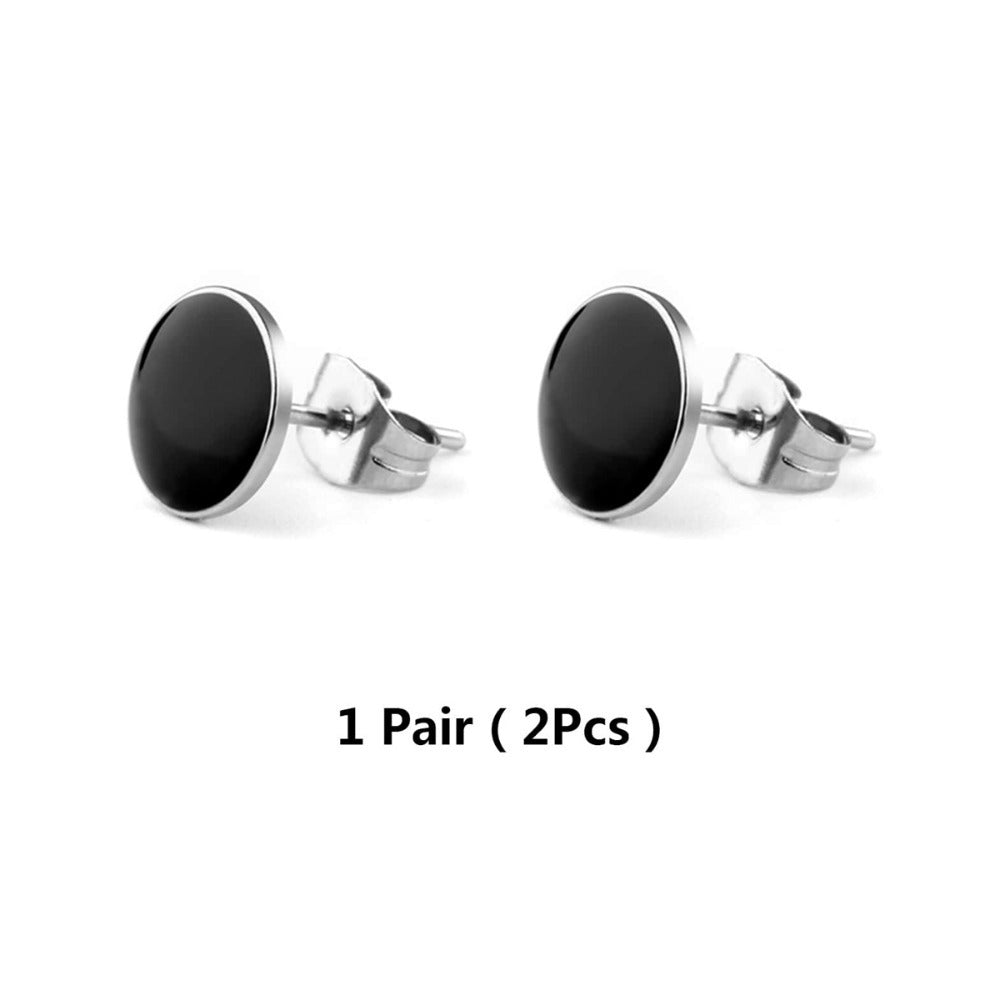 1 Pair Of Pierced Earrings For Men And Women Punk Stainless Steel Earrings Hip Hop Fashion Earrings