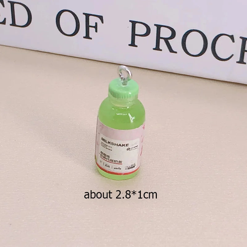 10pcs/lot Popular Coconut Wine Bottle Resin Charms Cute Miniature DIY Craft Pendant For Earring Fashion Jewelry