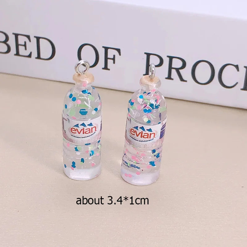 10pcs/lot Popular Coconut Wine Bottle Resin Charms Cute Miniature DIY Craft Pendant For Earring Fashion Jewelry