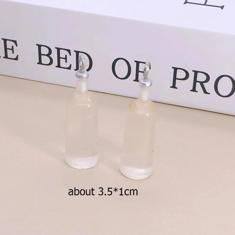 10pcs/lot Popular Coconut Wine Bottle Resin Charms Cute Miniature DIY Craft Pendant For Earring Fashion Jewelry