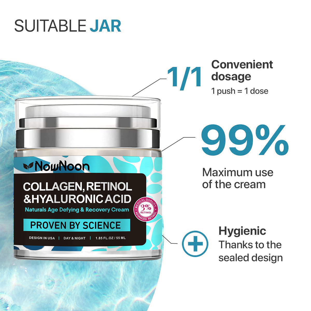 Collagen & Retinol Moisturizer Face Cream with 5% hyaluronic acid