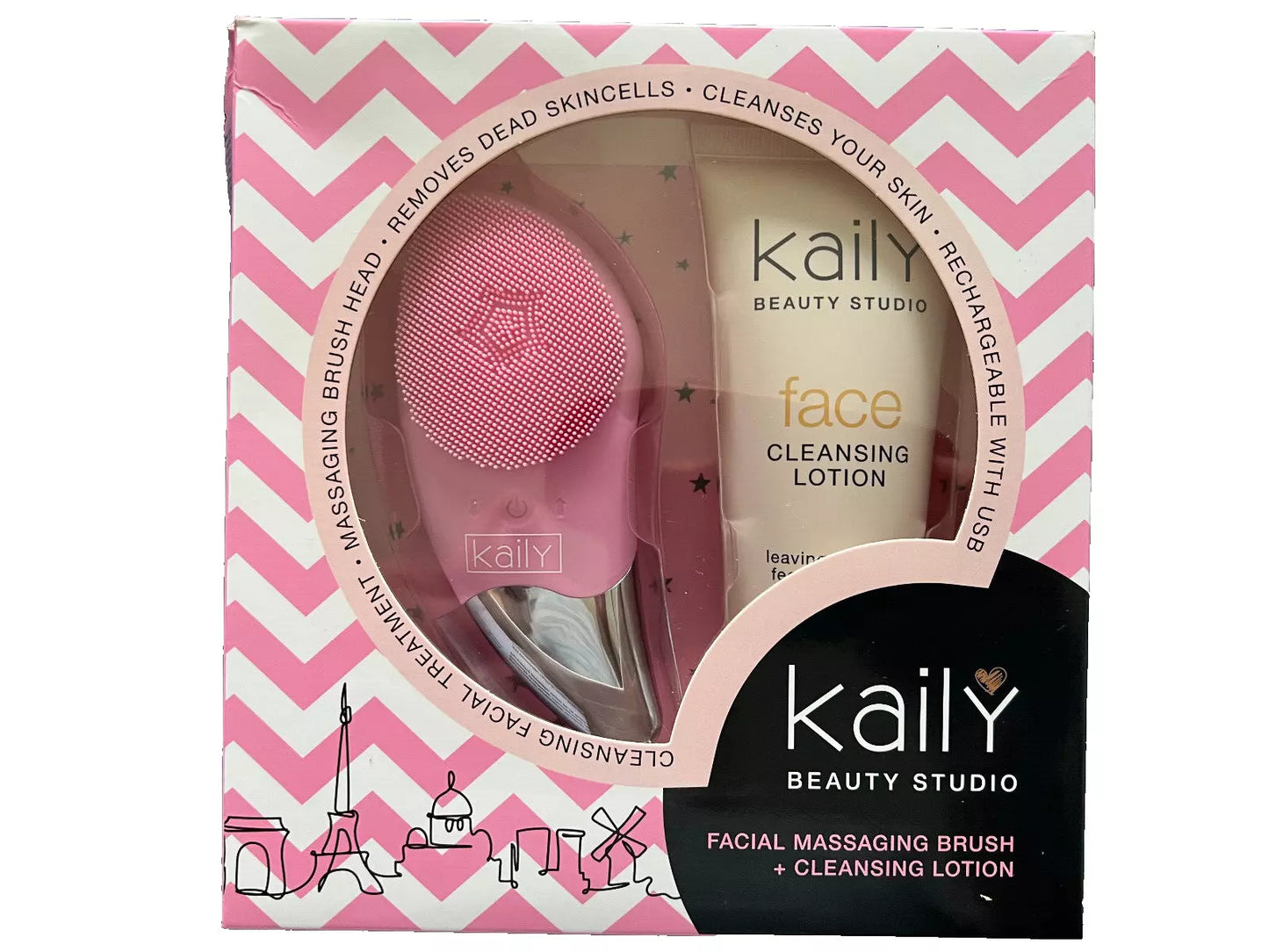 Kaily Face Cleansing Lotion 100ml/3.4oz + Face Cleansing Brush -2pcs Set